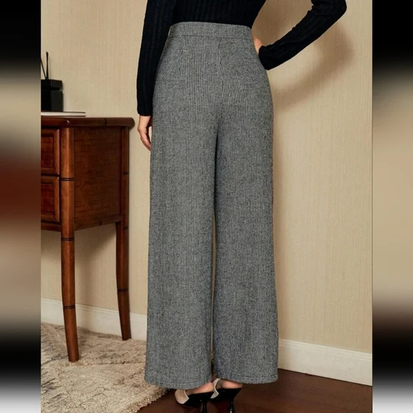 Vintage Elegant Commute/Date Jacquard Stripe Slim-Fit Pants For Women,